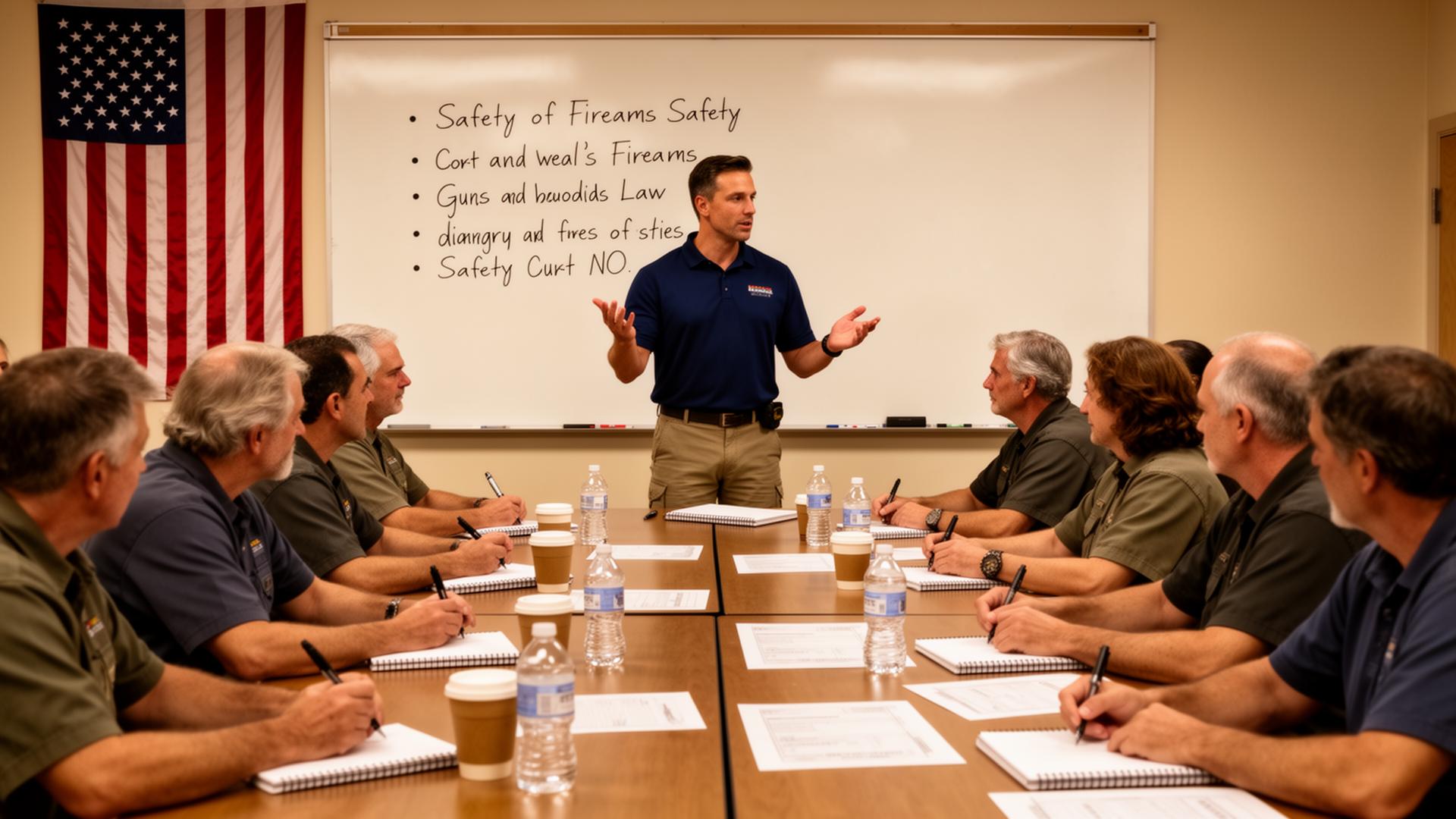 Firearms instructor coaching a student